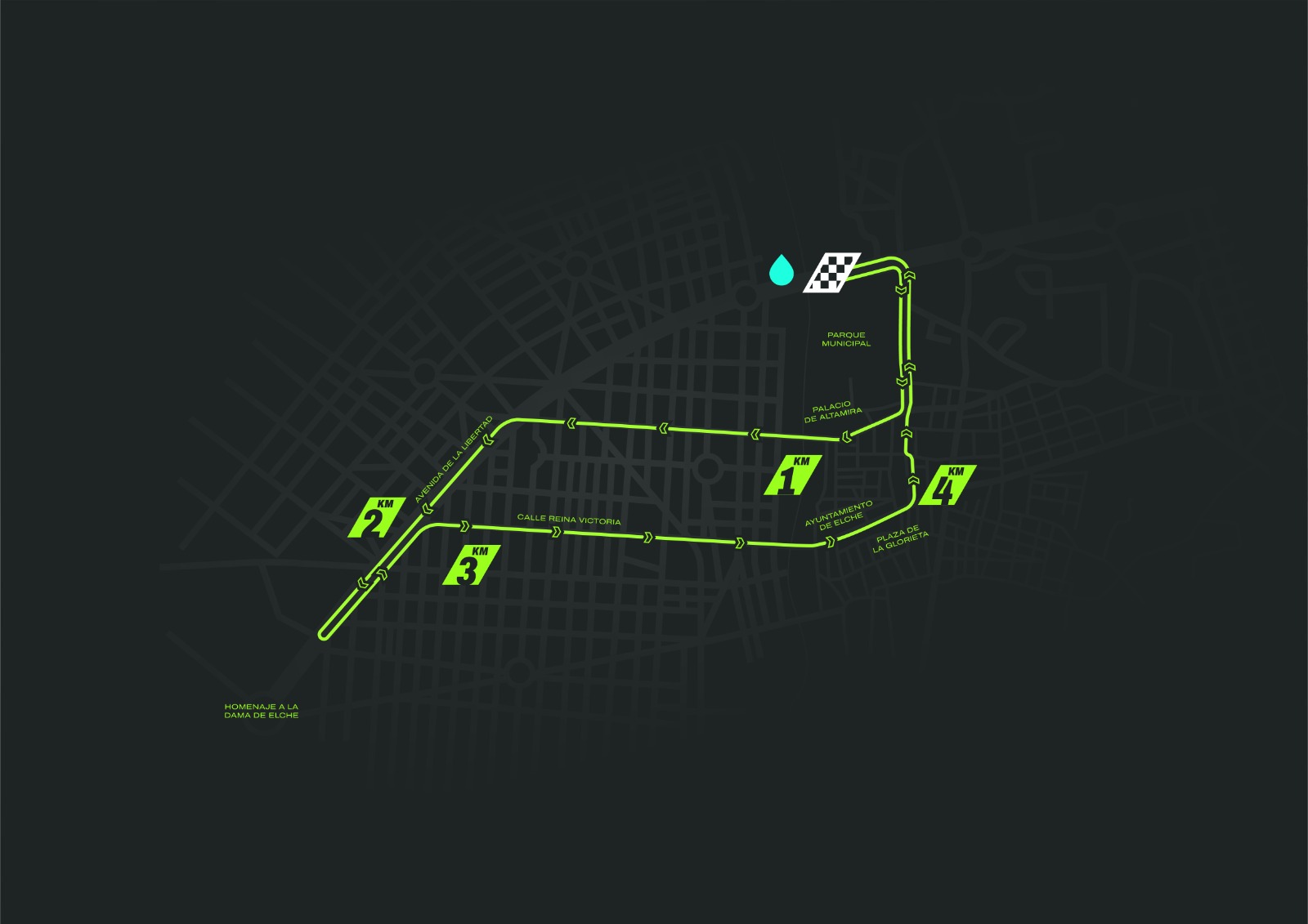 Circuito en verde sobre negro