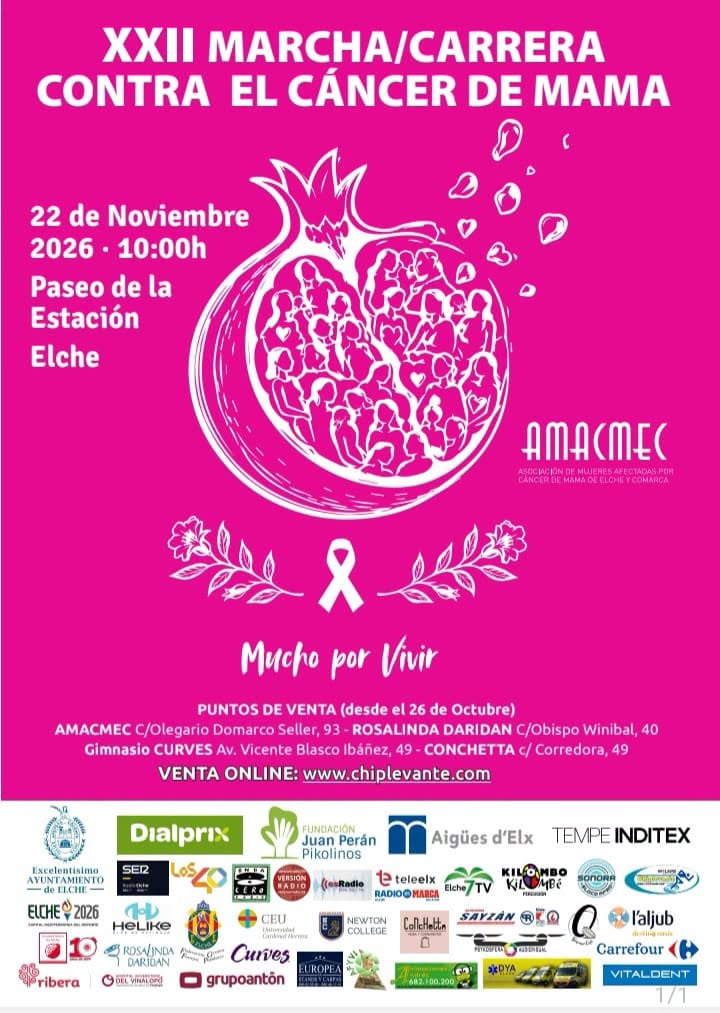 Cartel de XXI Carrera Marcha contra el Cáncer de Mama 2026